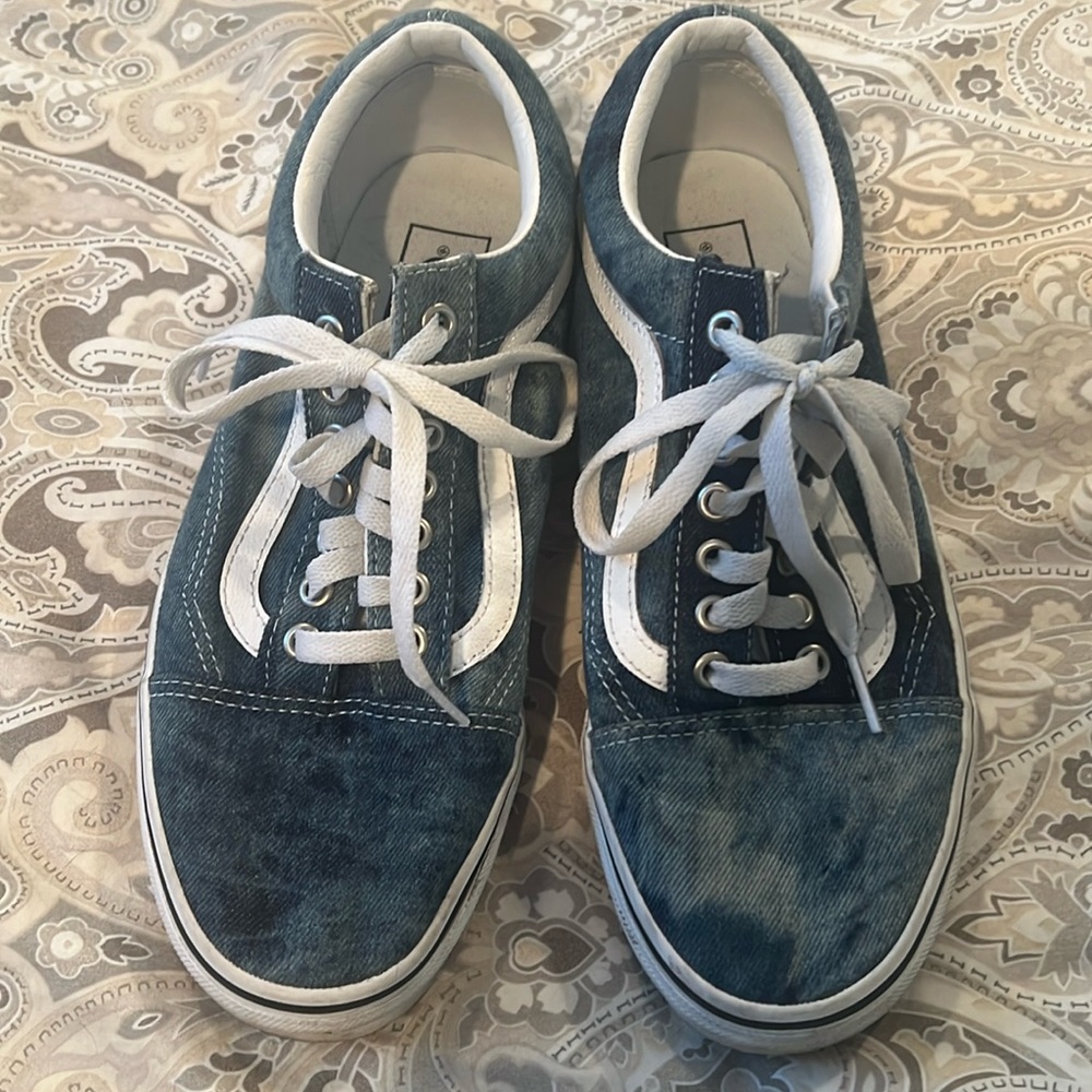 Navy tie dye vans women’s 9